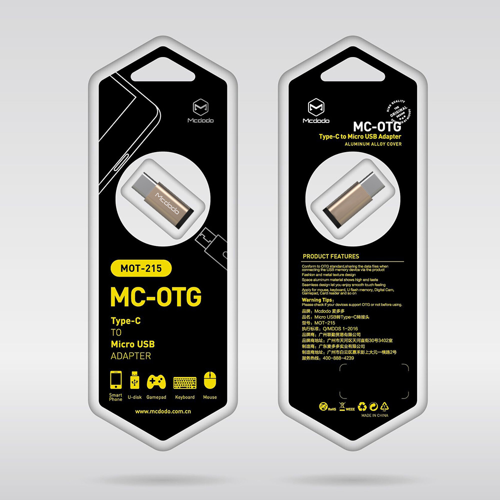 Mcdodo adapter microUSB (port) - USB-C zoty OT-2150 / 6