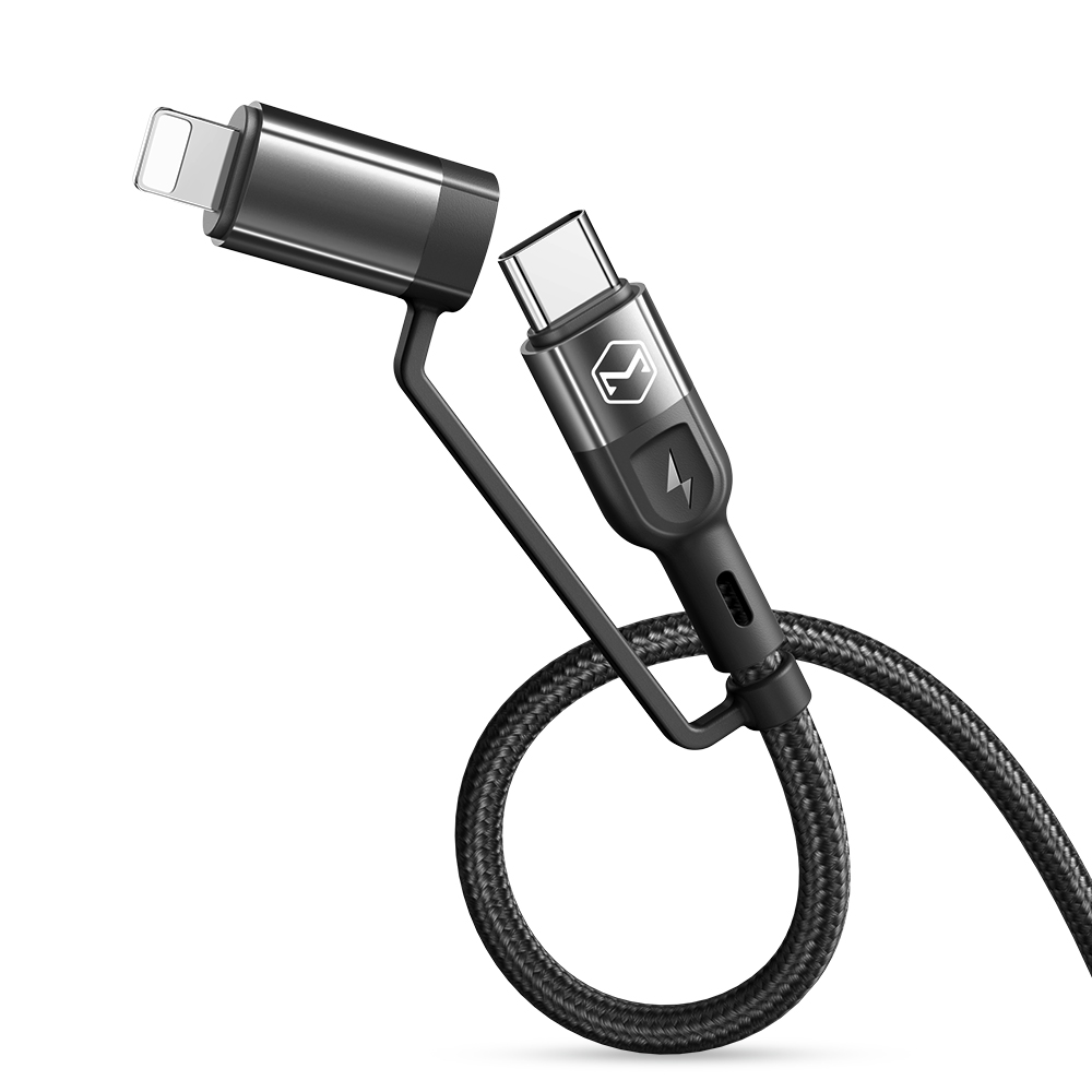 Mcdodo kabel 4w1 USB + USB-C - Lightning + USB-C 1,2 m czarny CA-8070 / 7