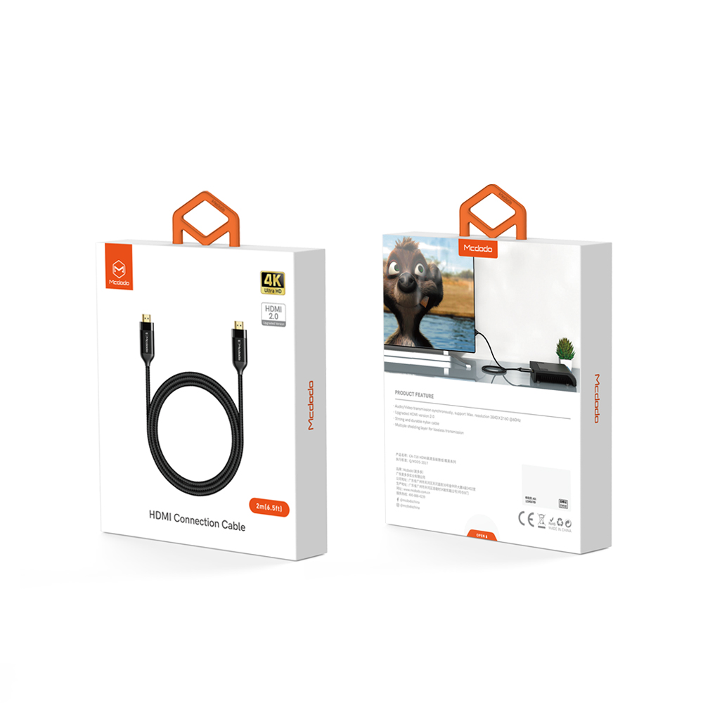 Mcdodo kabel HDMI 4K do HDMI 4K dwukierunkowy czarny 2m CA-7180 / 5