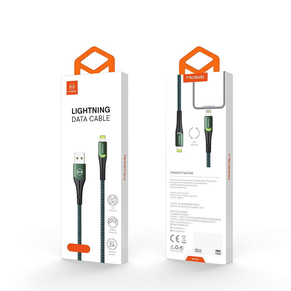 Mcdodo kabel Magnificence USB - Lightning 1,8 m pomara�czowy CA-7845 / 8