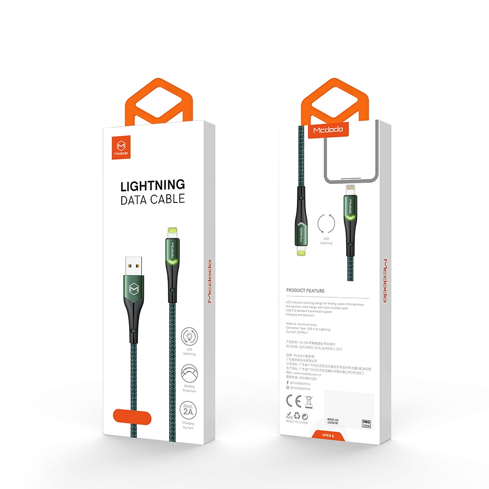 Mcdodo kabel Magnificence USB - Lightning 1,8 m zielony CA-7844 / 9