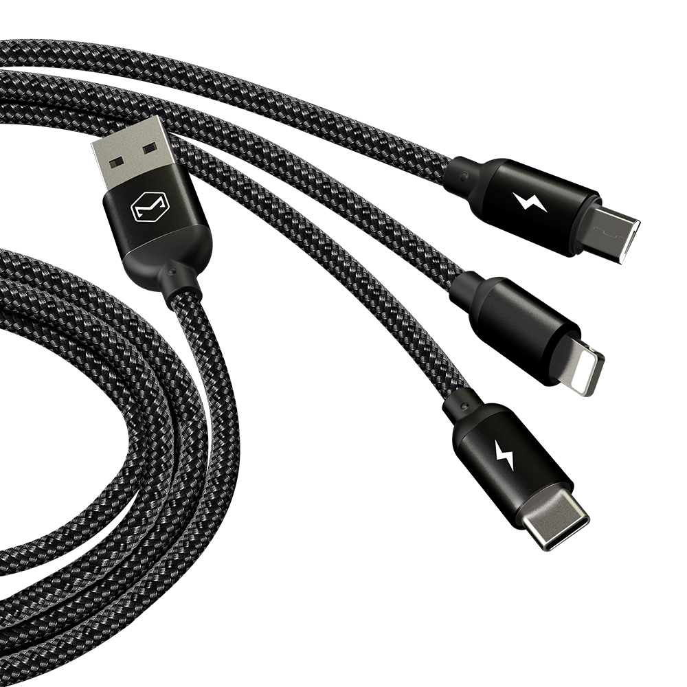 Mcdodo kabel USB Atom 3w1 micro/8-pin/typ-C czarny 1,2m CA-3351 / 6