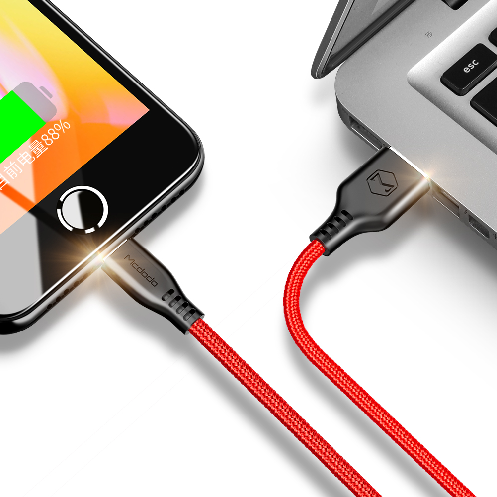 Mcdodo kabel USB Warrior 8-pin czerwony 1,2m CA-5152 / 7