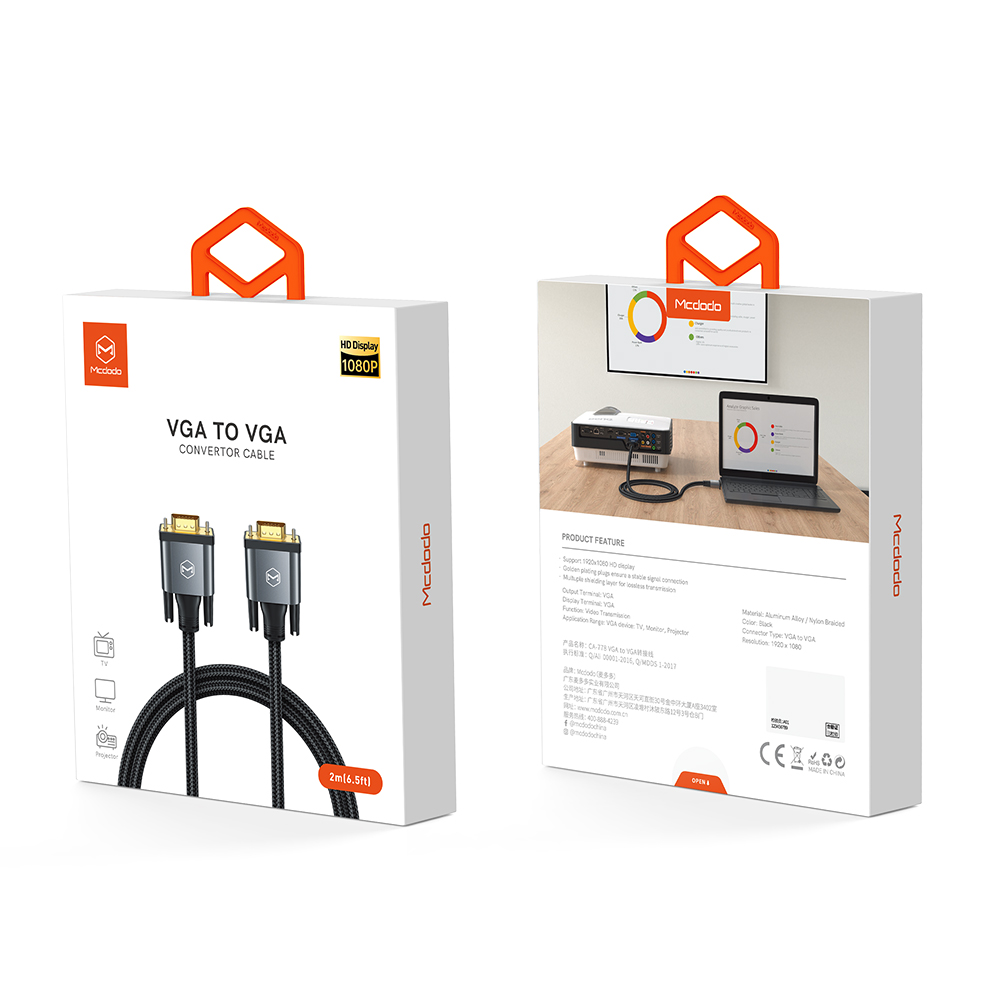Mcdodo kabel VGA do VGA dwukierunkowy czarny 2m CA-7780 / 6