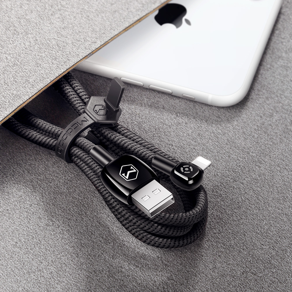 Mcdodo kabel Woodpecker USB - Lightning 1,2 m czarny z automatycznym wy��czaniem CA-5790 / 6