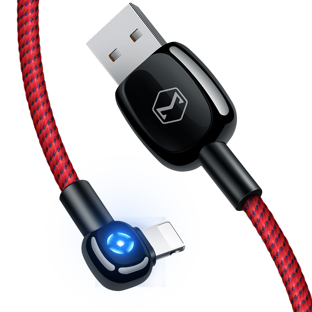 Mcdodo kabel Woodpecker USB - Lightning 1,2 m czerwony z automatycznym wy��czaniem CA-5791