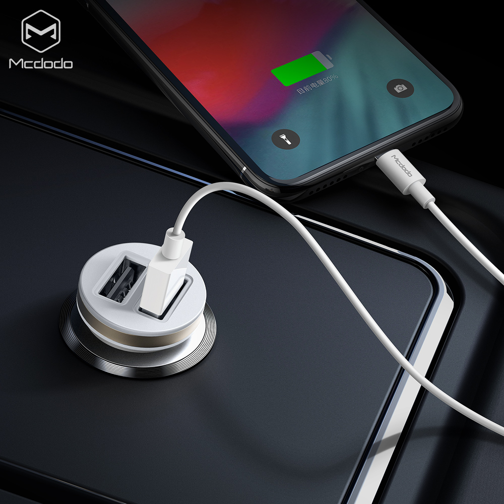 Mcdodo �adowarka samochodowa Cuttlefish 2USB bia�a 2,4A CC-6600 / 8