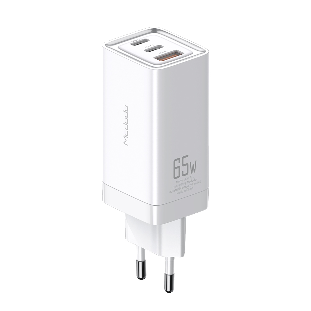 Mcdodo �adowarka sieciowa GaN 3USB USB-A/ 2xPD USB-C 65W bia�a CH-7920