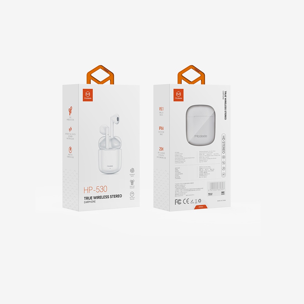 Mcdodo s�uchawki Bluetooth TWS bia�e HP-5300 / 2