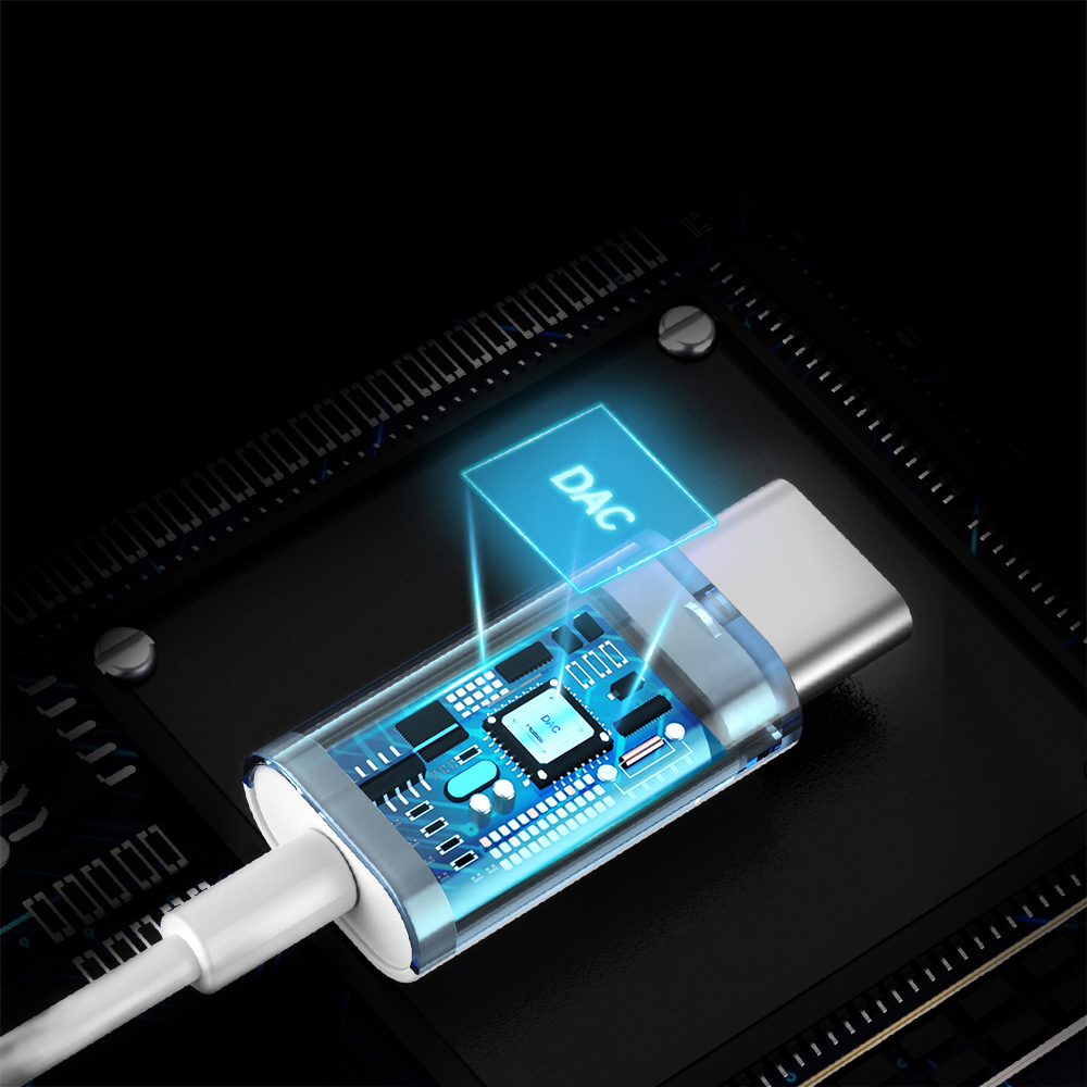 Mcdodo s�uchawki przewodowe Digital typ-C bia�e z DAC HP-7500 / 4