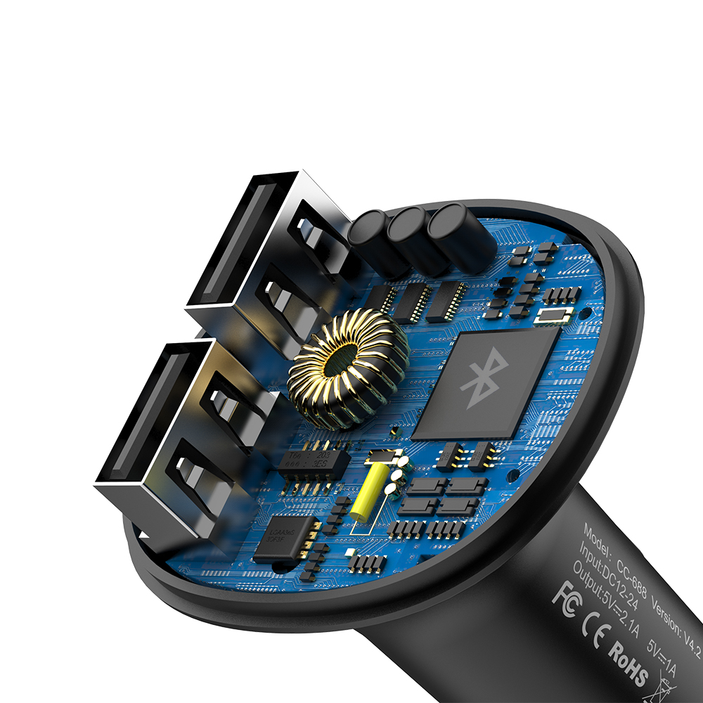 Mcdodo transmiter FM bluetooth czarny 3A CC-6880 / 5