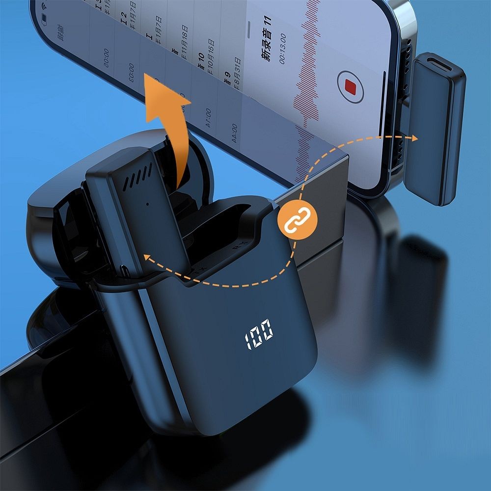 Mikrofon krawatowy USB-C S11 czarny z etui �aduj�cym TCL 505 / 8