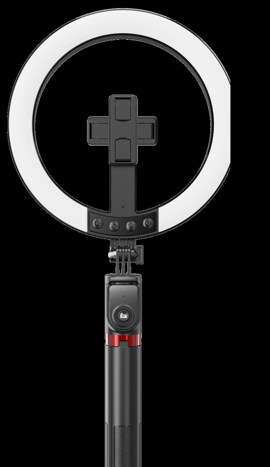 Mocna Lampa Pier�cieniowa Selfie Stick Ring 25cm RGB LED Kijek Statyw 230cm czarny Realme GT Neo 3T 5G / 6