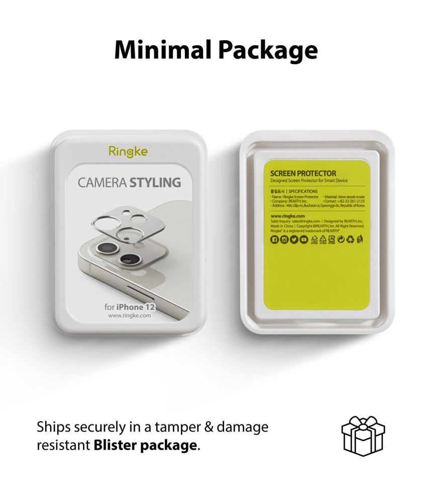 na aparat Ringke Camera Styling srebrne Apple iPhone 12 Mini / 8