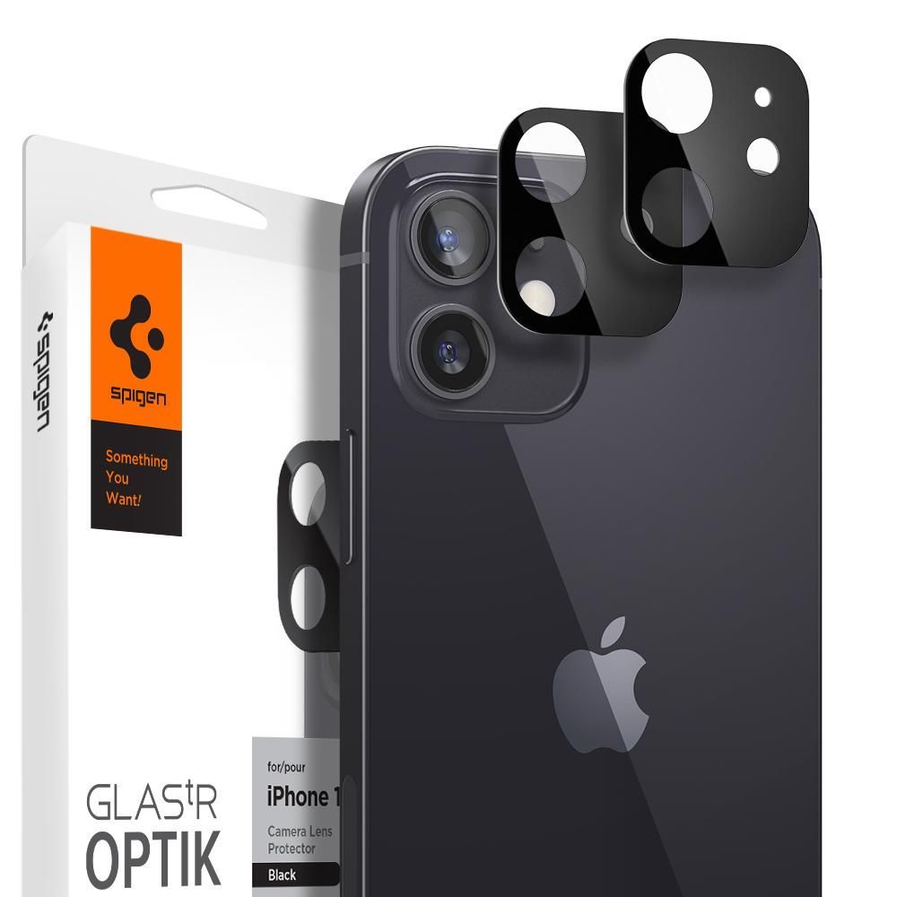 na aparat Spigen Optik.tr Camera Lens czarne Apple iPhone 12