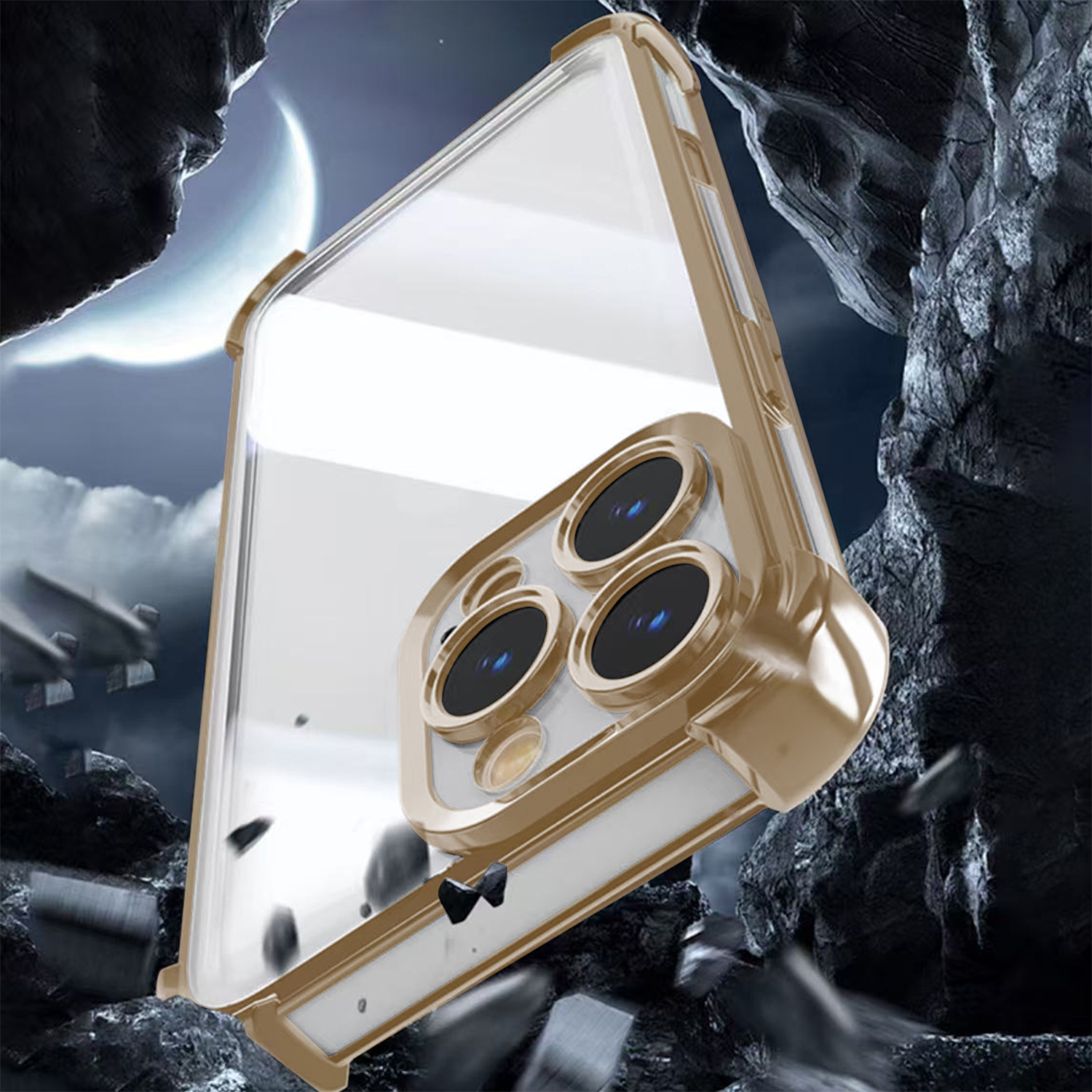 Nak�adka Anti Shock Chrome z�ota (164.84 x 78.15 x 8.16 mm) Xiaomi Redmi Note 14 4G (Global) (163.3 x 76.6 x 8.2 mm) / 6