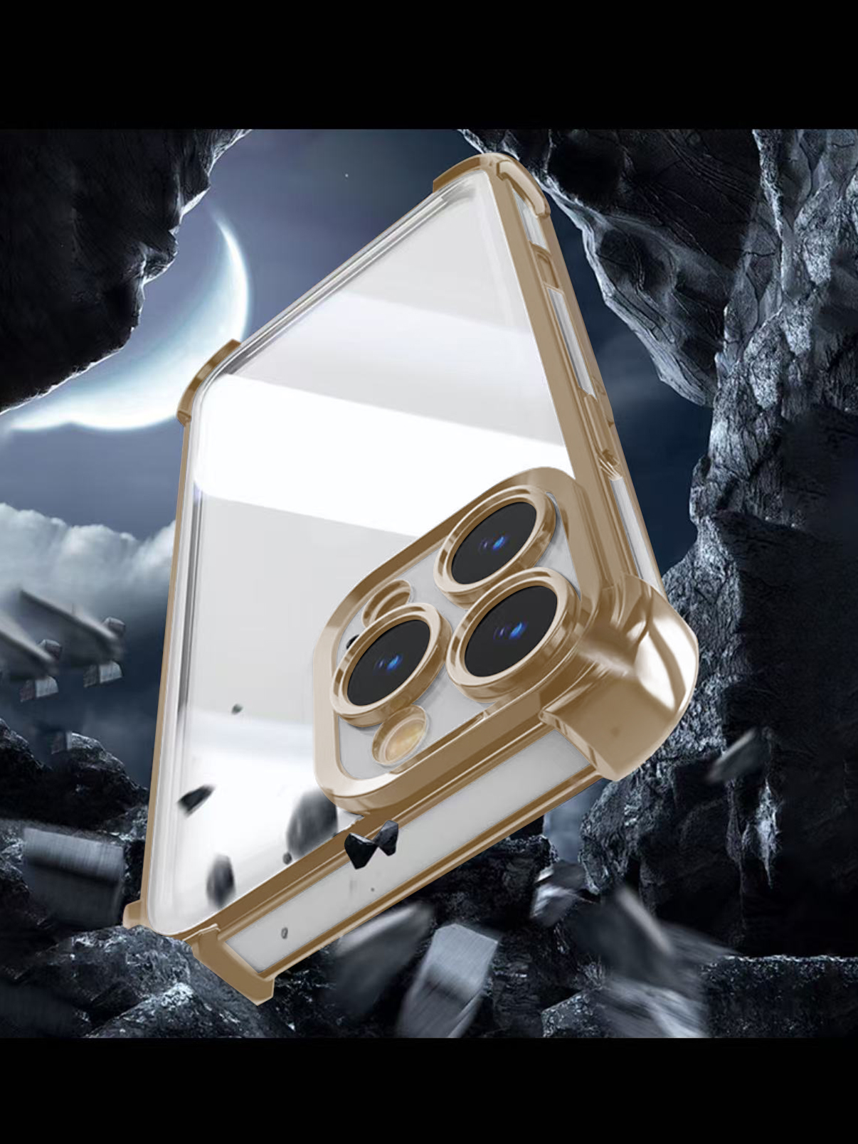 Nak�adka Anti Shock Chrome z�ota Apple iPhone 15 / 5