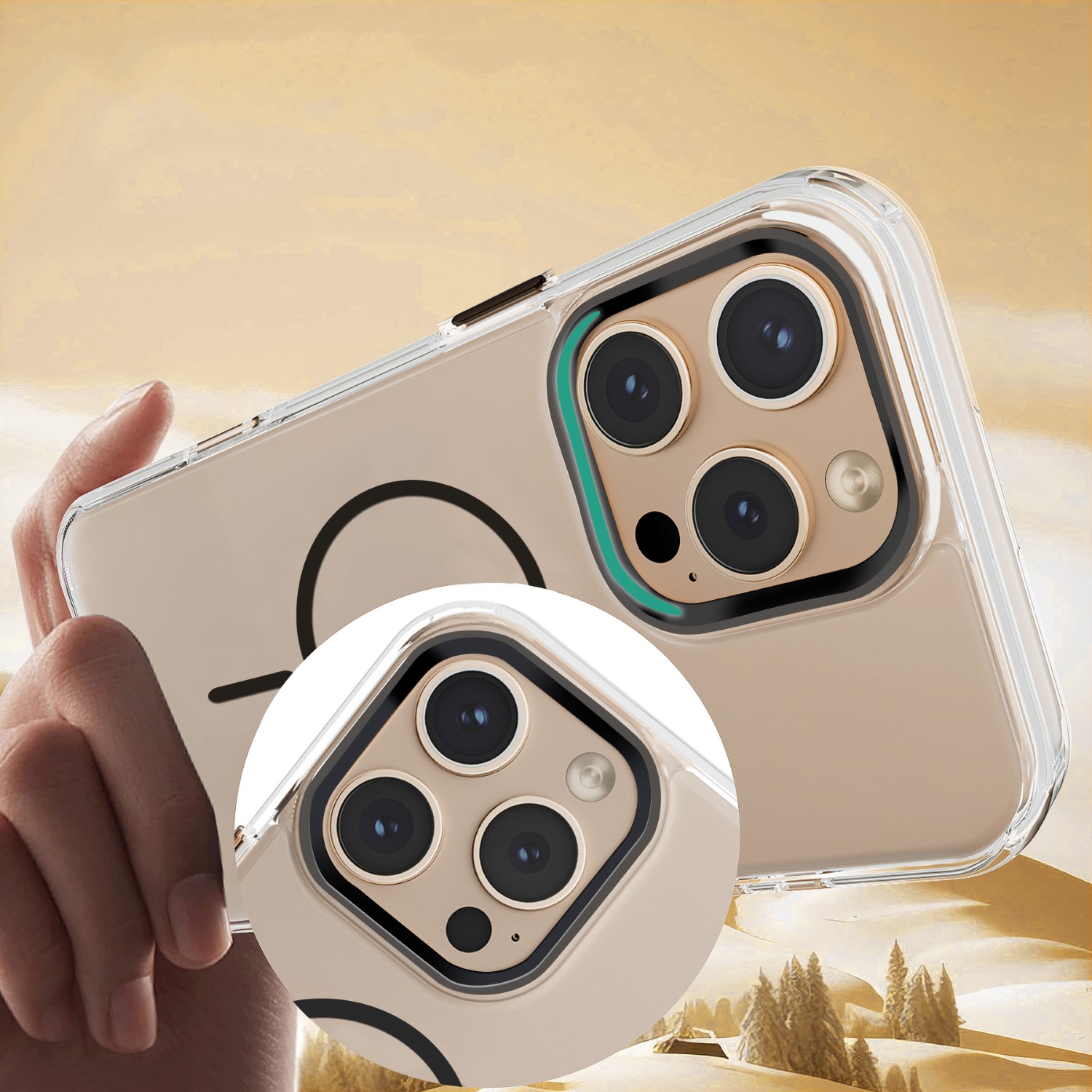 Nak�adka Clear Thin Mag czarny Apple iPhone 15 / 6