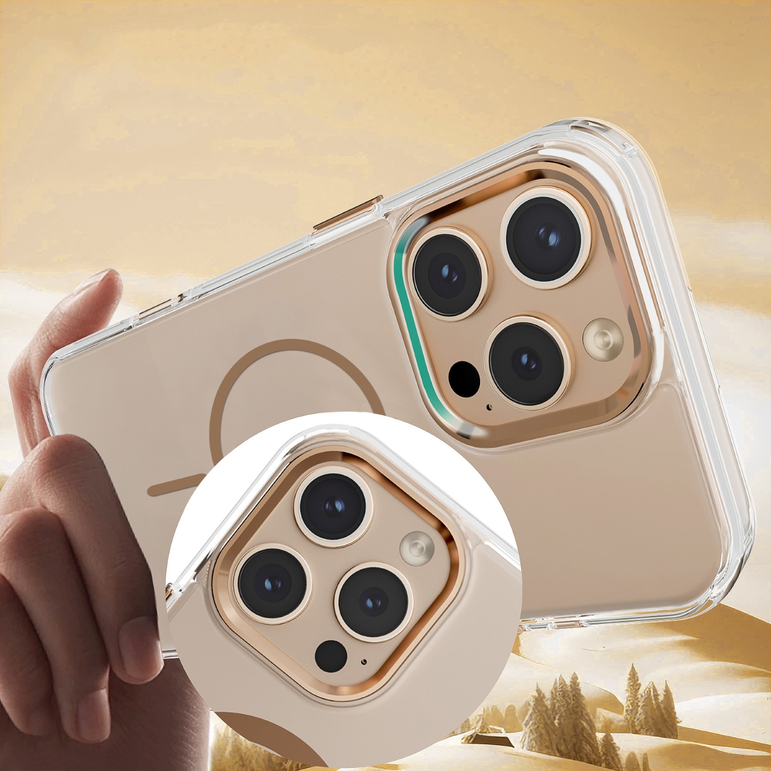 Nak�adka Clear Thin Mag z�ota Apple iPhone 15 Pro / 6