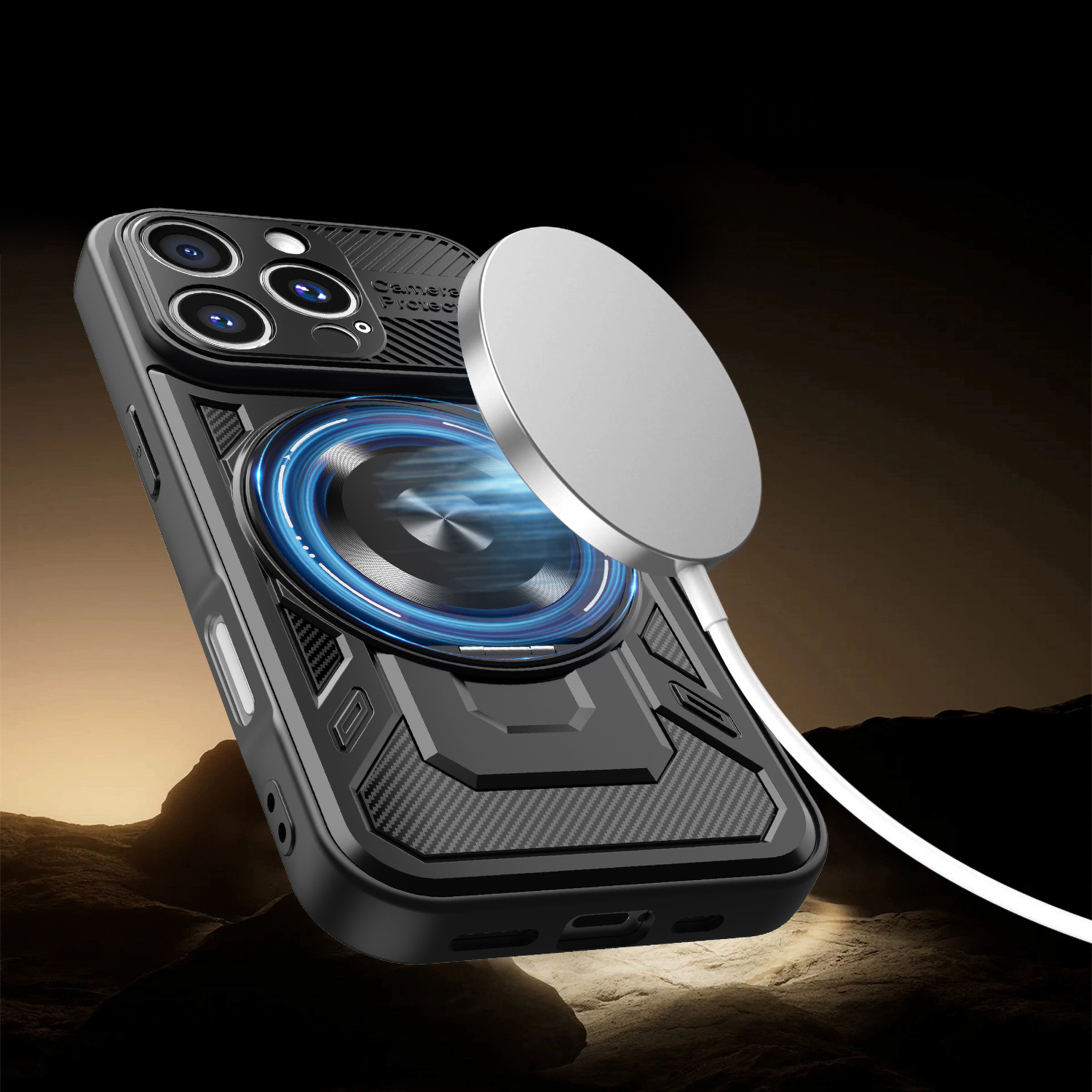 Nak�adka Defender Armor Mag czarny Apple iPhone 16 Pro / 2