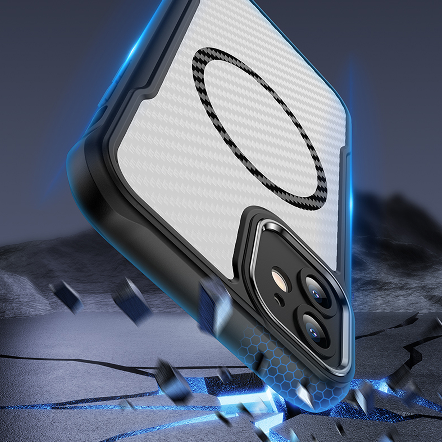 Nak�adka Defender Carbon Mag czarny Apple iPhone 12 6,1 cali / 6