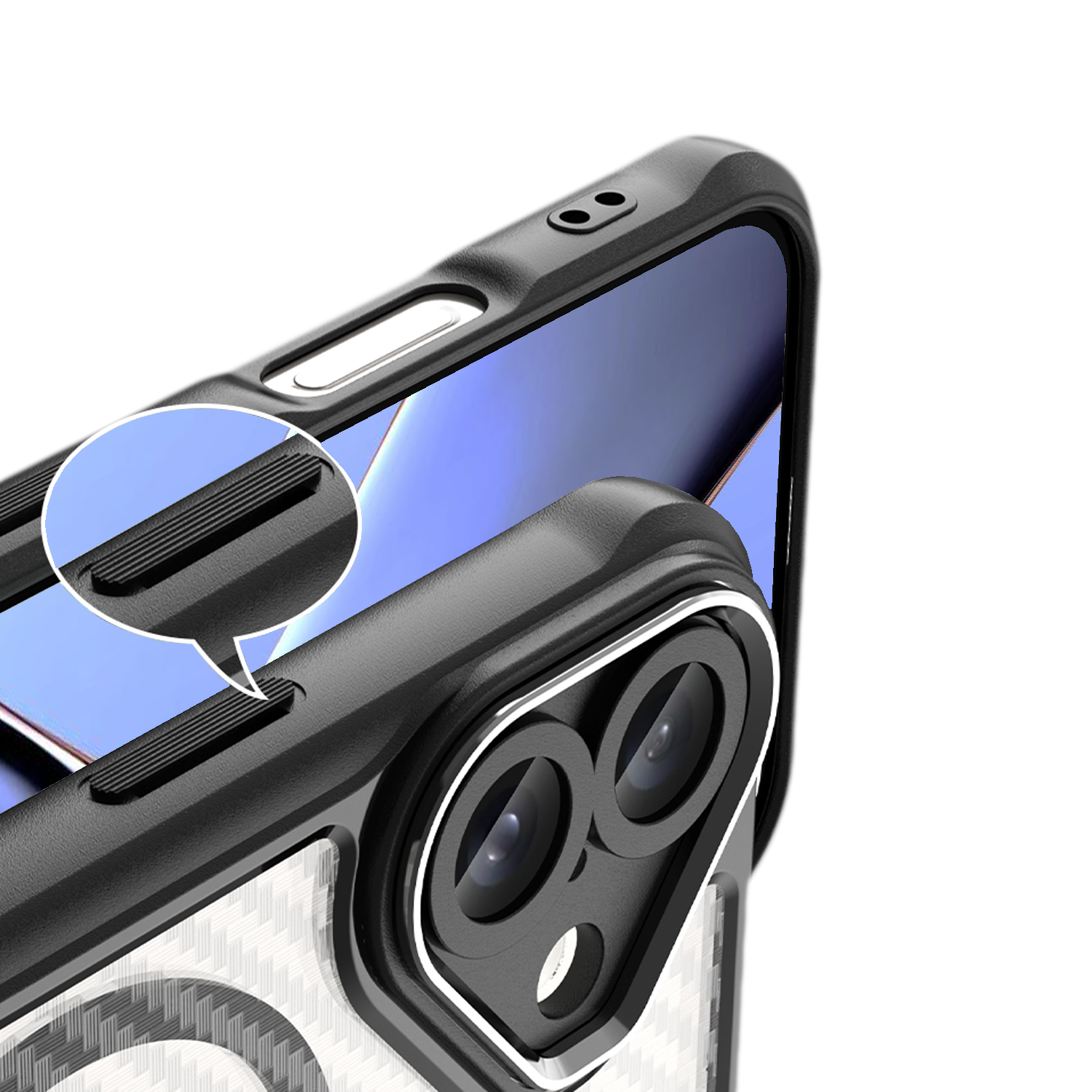 Nak�adka Defender Carbon Mag czarny Apple iPhone 16 / 2