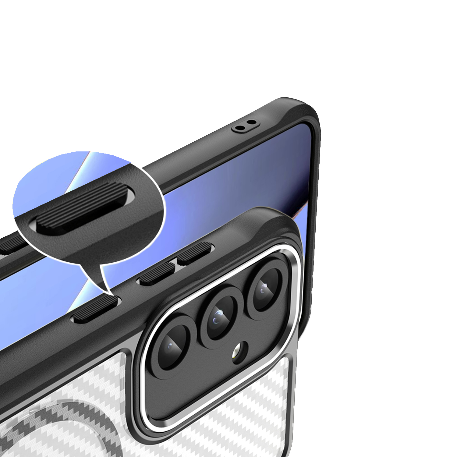 Nak�adka Defender Carbon Mag czarny Samsung Galaxy S25 / 2