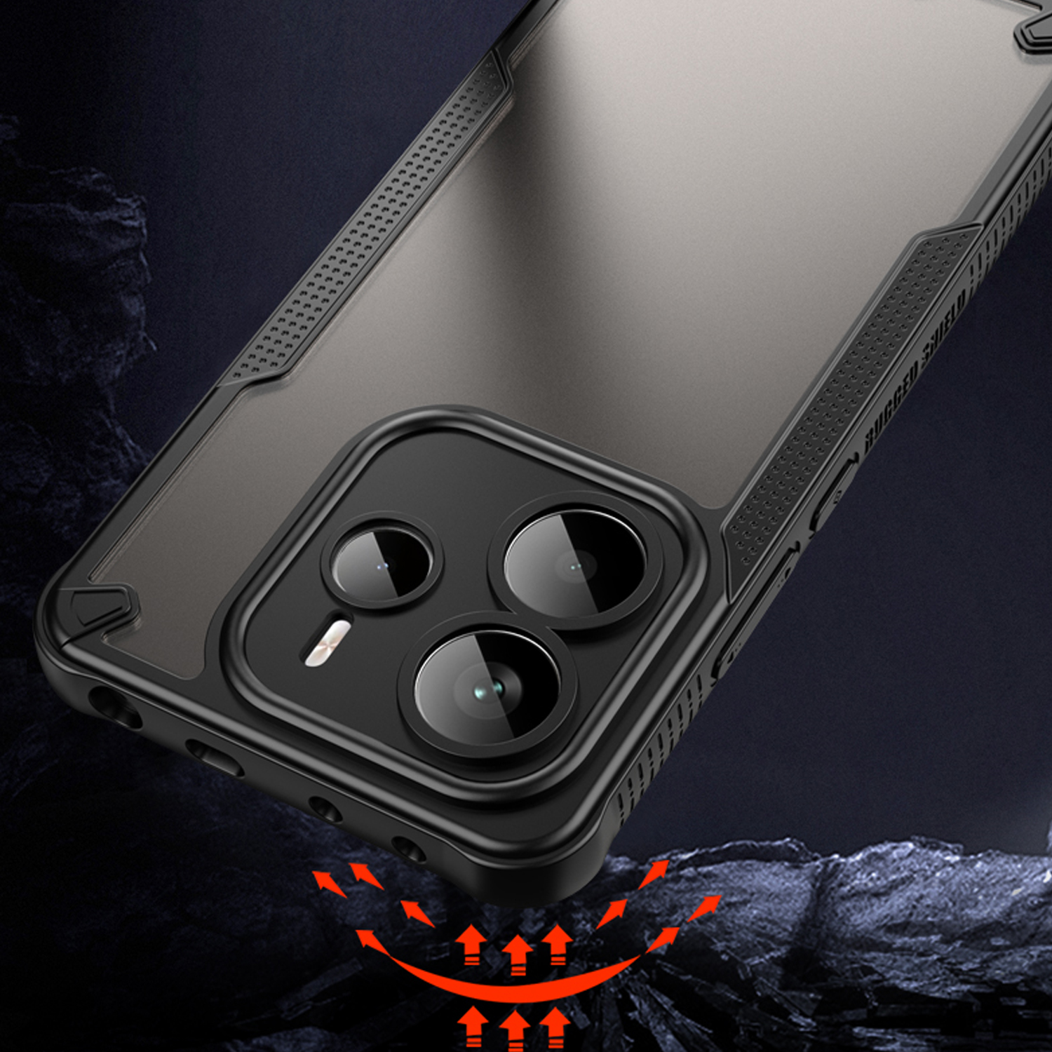 Nak�adka Defender Matt czarny Xiaomi Note 14 5G / 6