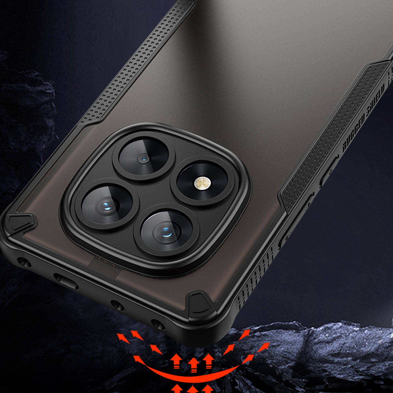 Nak�adka Defender Matt czarny Xiaomi Note 14 Pro Plus 5G (Global) / 6