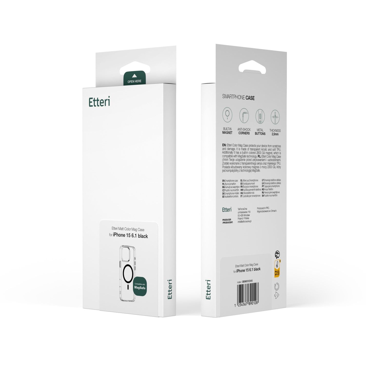 Nak�adka Etteri Color Mag czarny Apple iPhone 16 Pro Max / 9