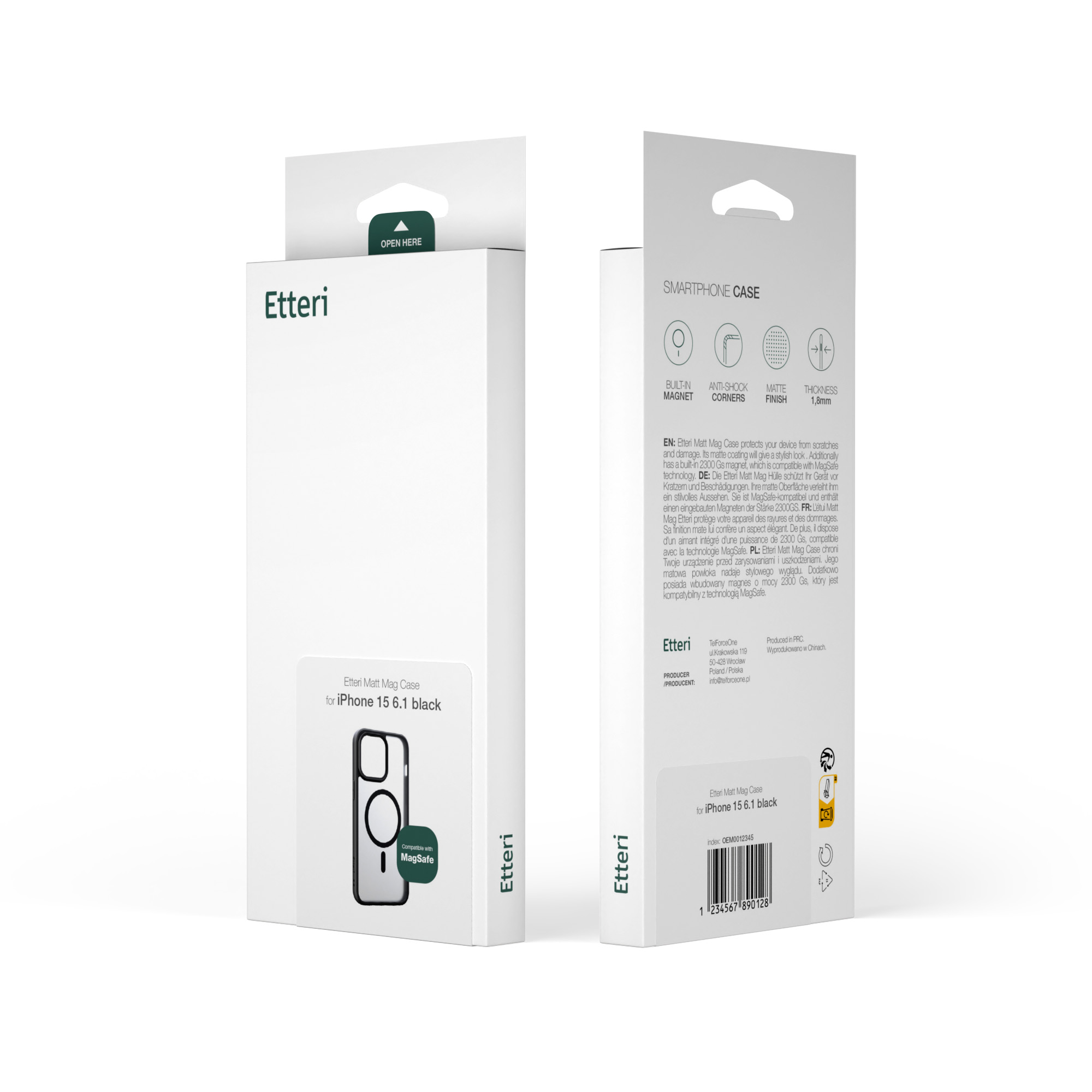 Nak�adka Etteri Matt Mag czarny Apple iPhone 15 Pro Max / 12