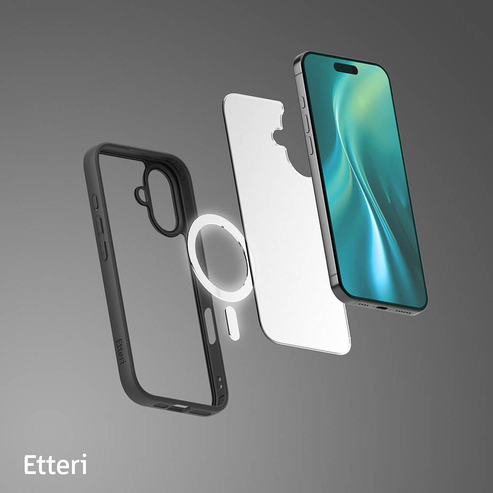 Nak�adka Etteri Matt Mag czarny Apple iPhone 16 Plus / 8