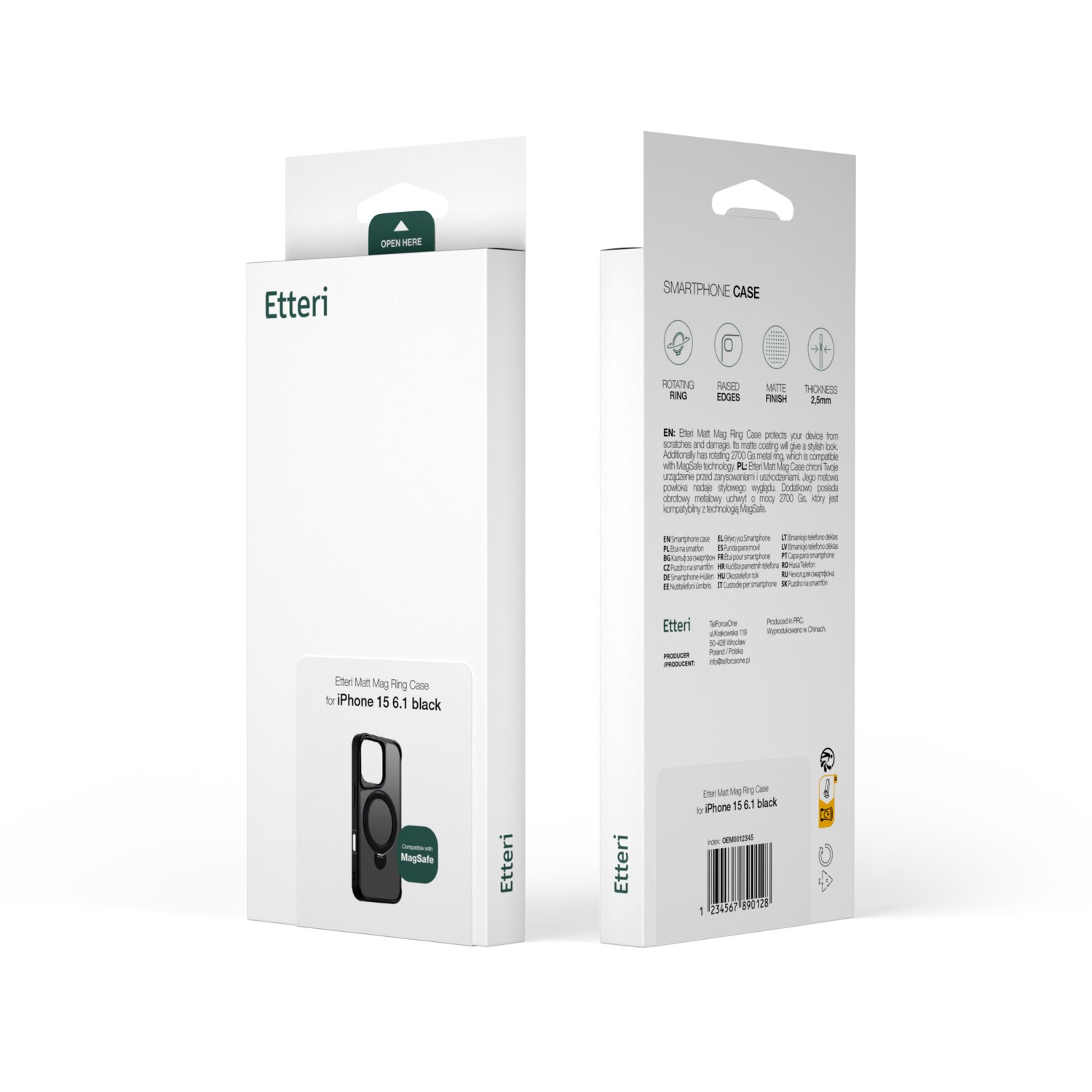 Nak�adka Etteri Matt Mag Ring czarny Apple iPhone 13 / 10