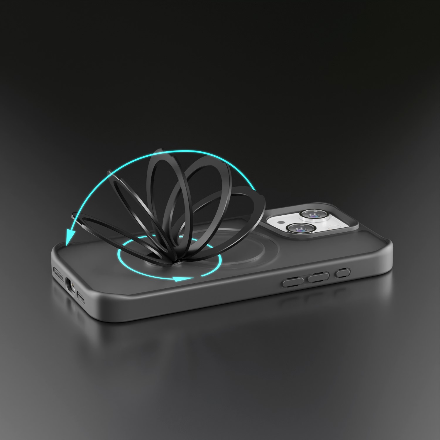 Nak�adka Etteri Matt Mag Ring czarny Apple iPhone 13 / 9