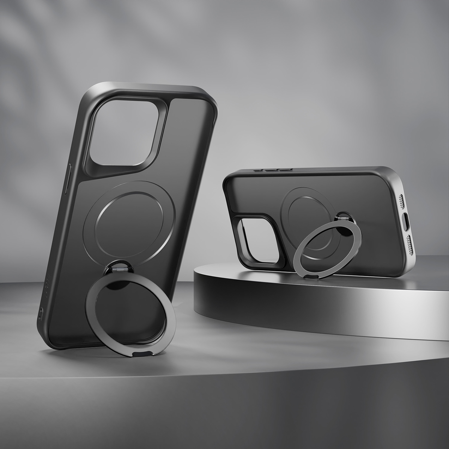 Nak�adka Etteri Matt Mag Ring czarny Apple iPhone 15 / 5