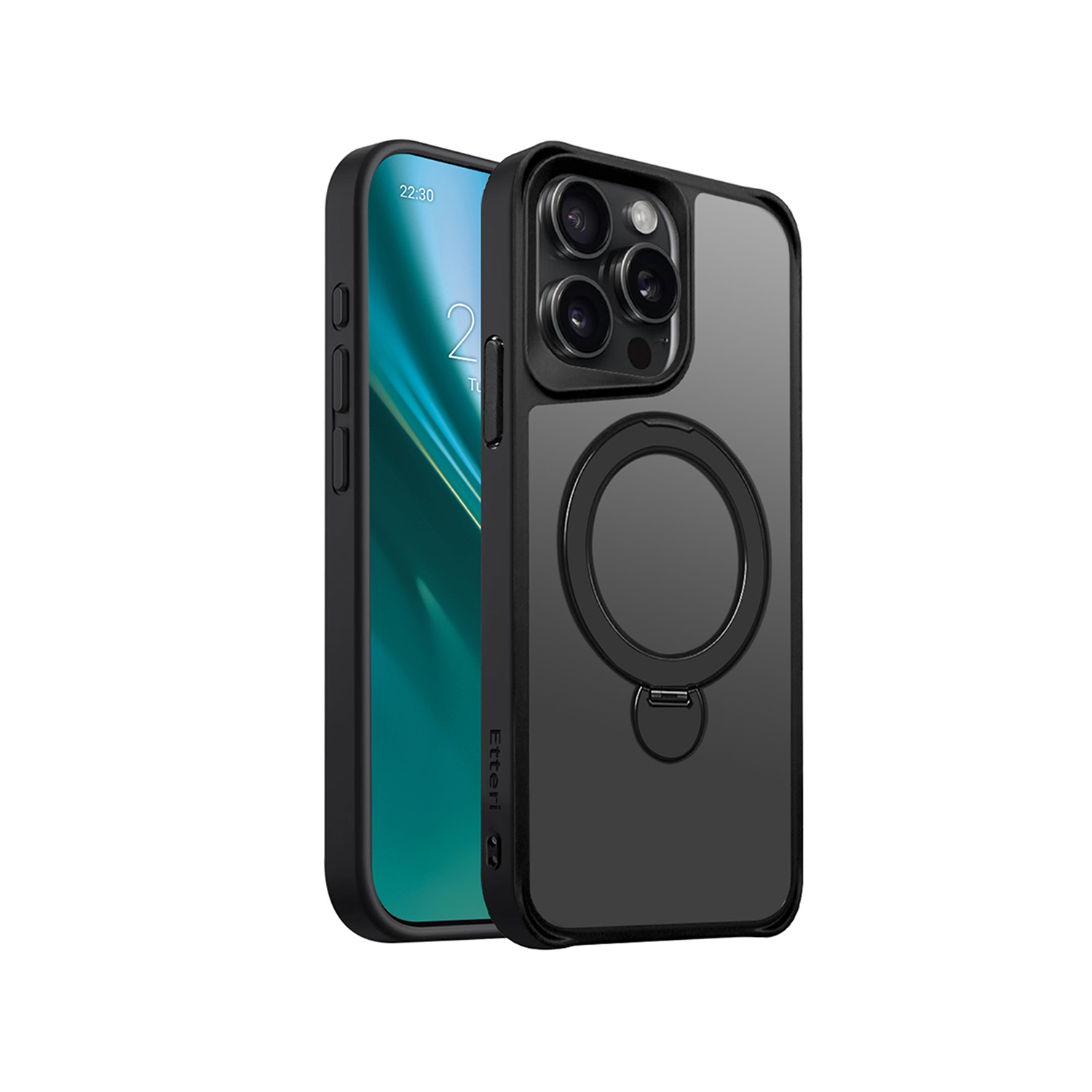 Nak�adka Etteri Matt Mag Ring czarny Apple iPhone 15 Pro Max