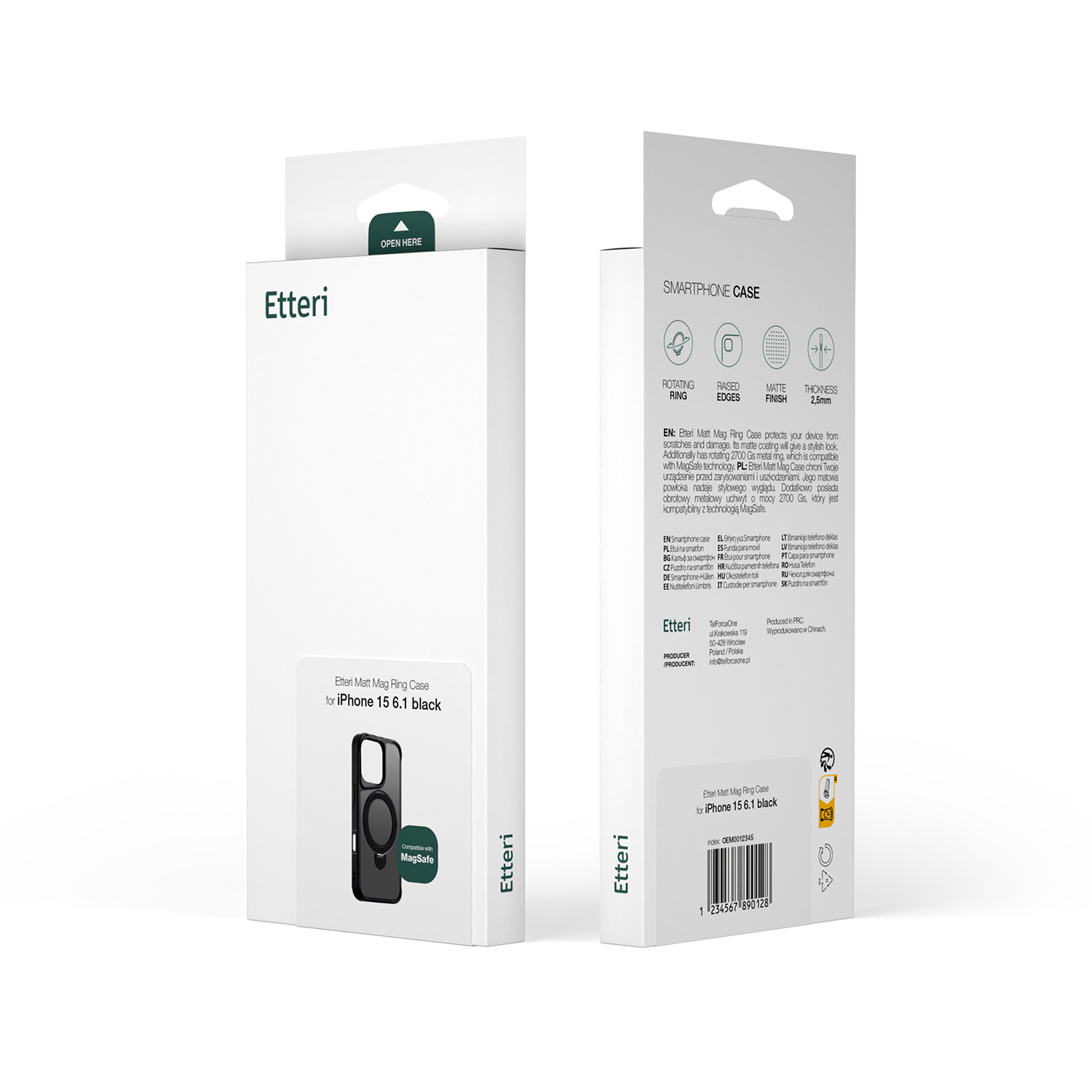 Nak�adka Etteri Matt Mag Ring czarny Apple iPhone 15 Pro Max / 10