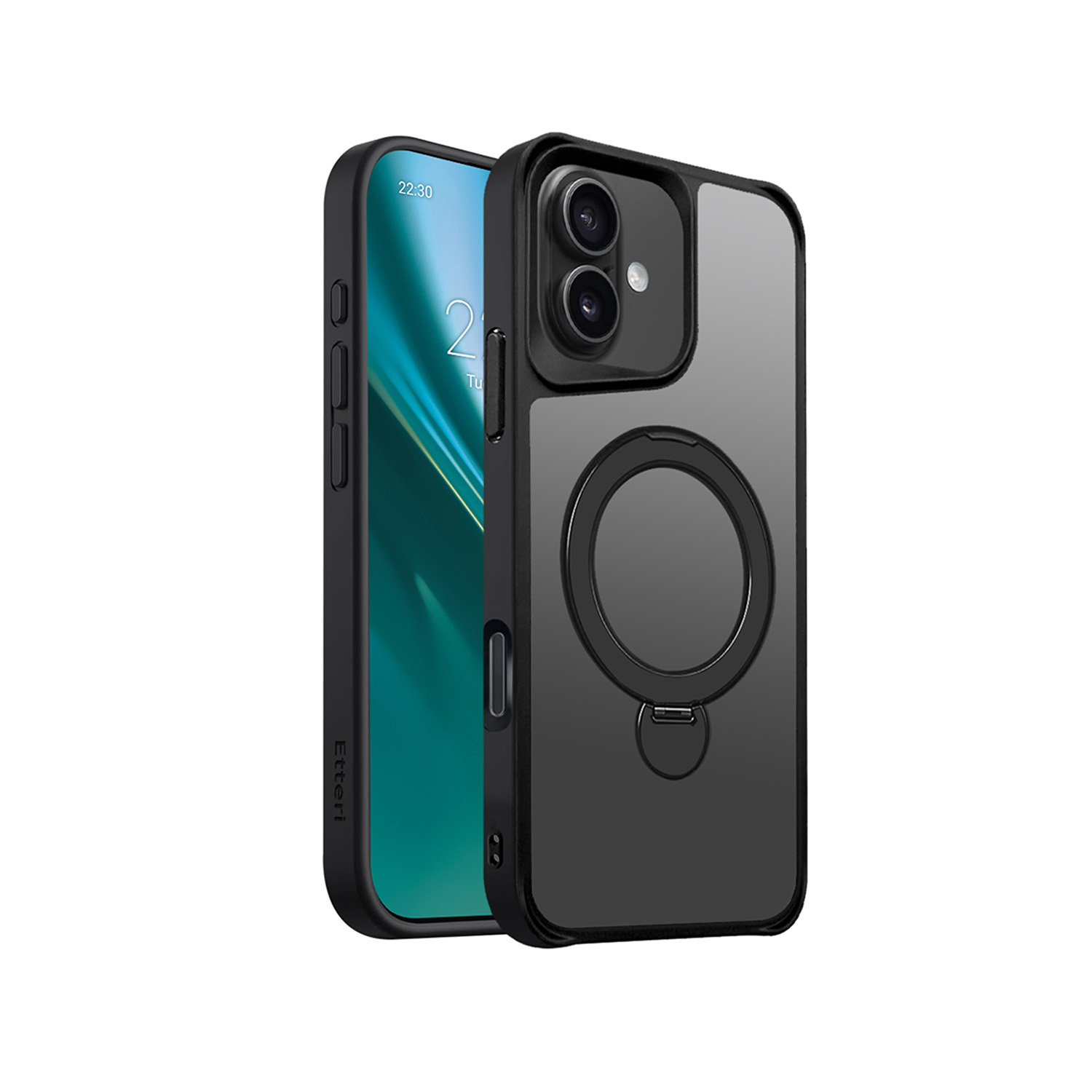 Nak�adka Etteri Matt Mag Ring czarny Apple iPhone 16