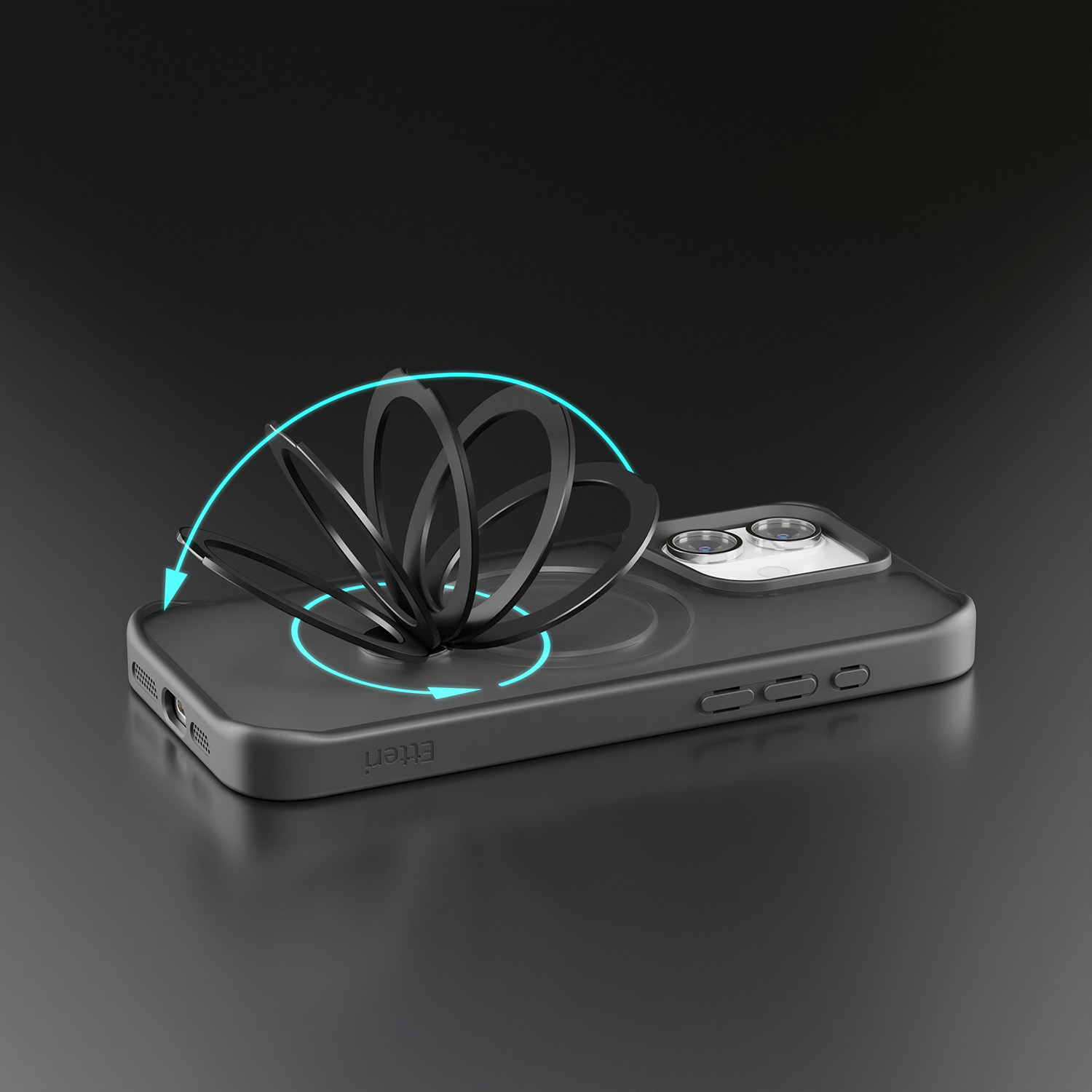 Nak�adka Etteri Matt Mag Ring czarny Apple iPhone 16 / 9