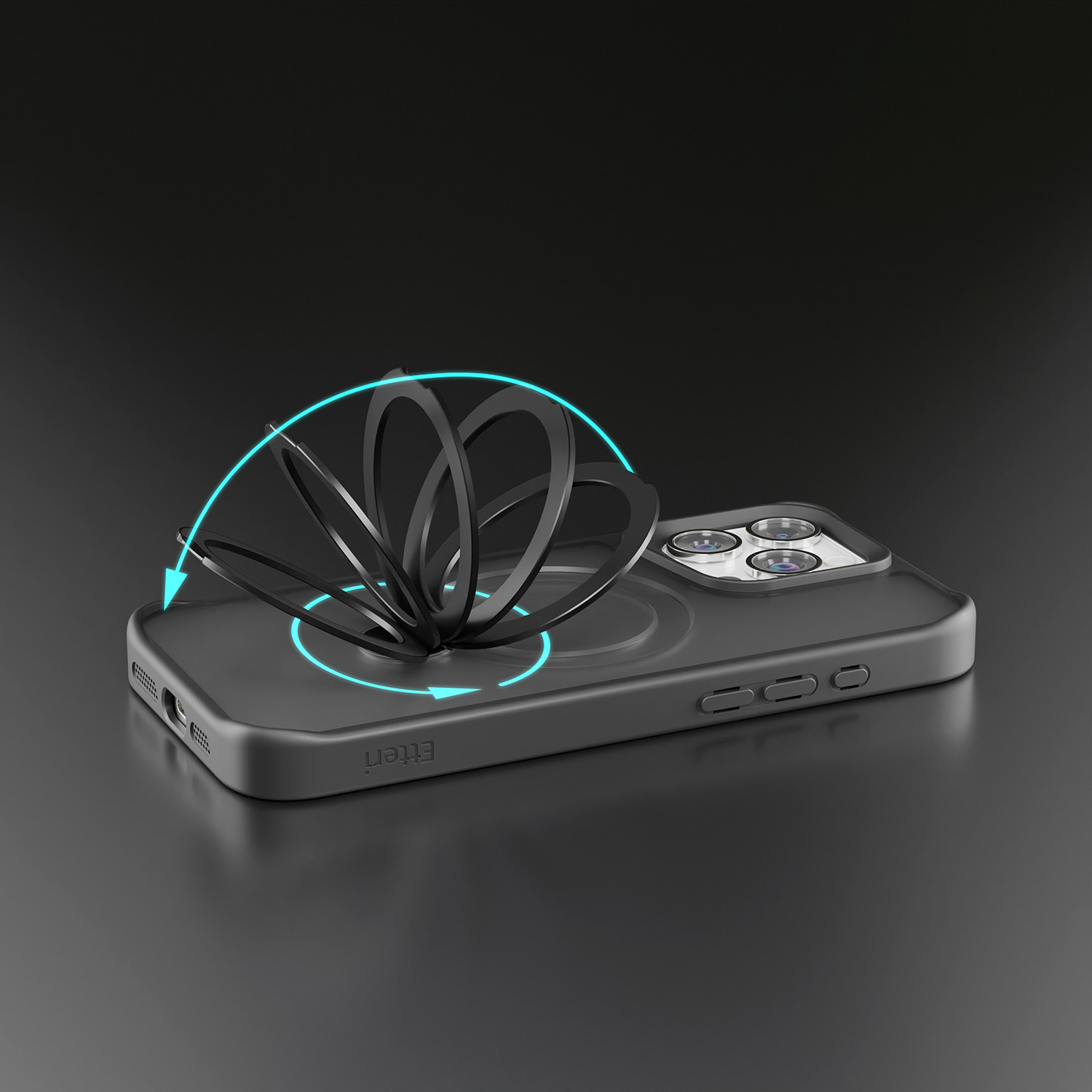 Nak�adka Etteri Matt Mag Ring czarny Apple iPhone 16 Pro / 9