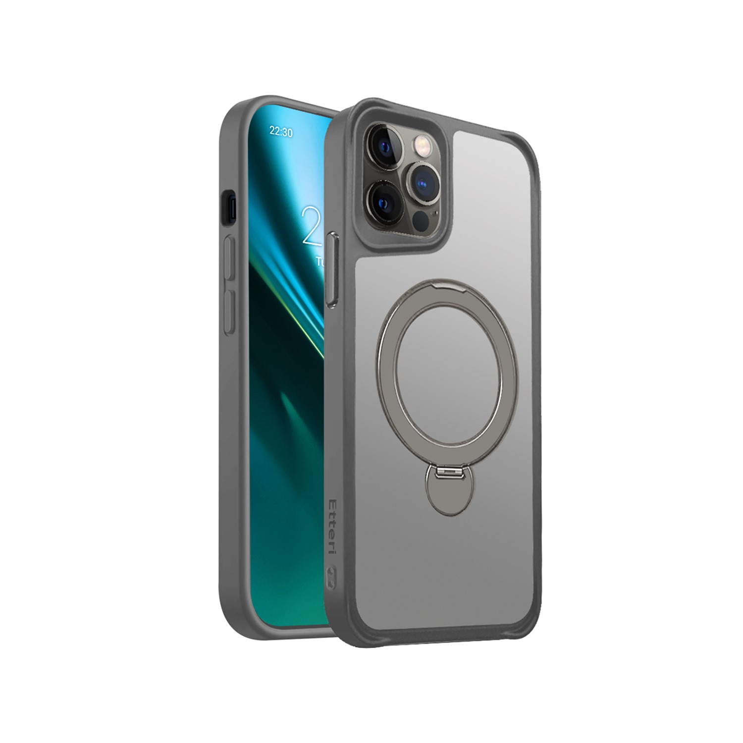 Nak�adka Etteri Matt Mag Ring szara Apple iPhone 12 Pro (6.1 cali)