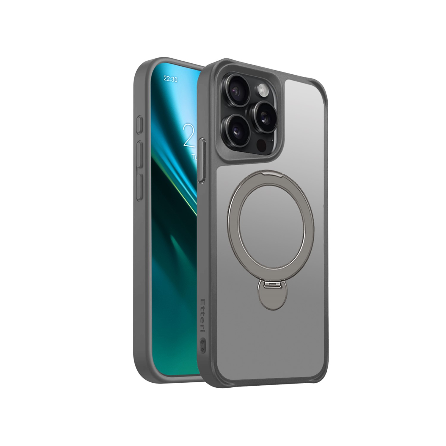 Nak�adka Etteri Matt Mag Ring szara Apple iPhone 15 Pro Max