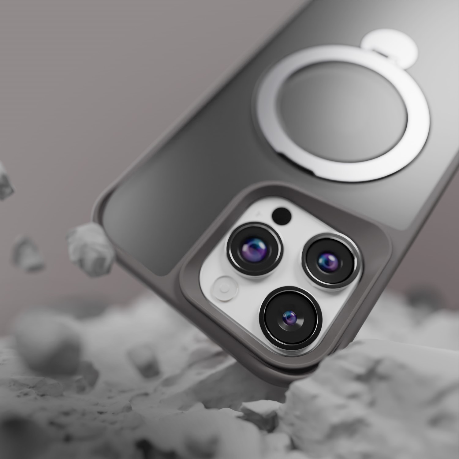 Nak�adka Etteri Matt Mag Ring szara Apple iPhone 15 Pro Max / 6