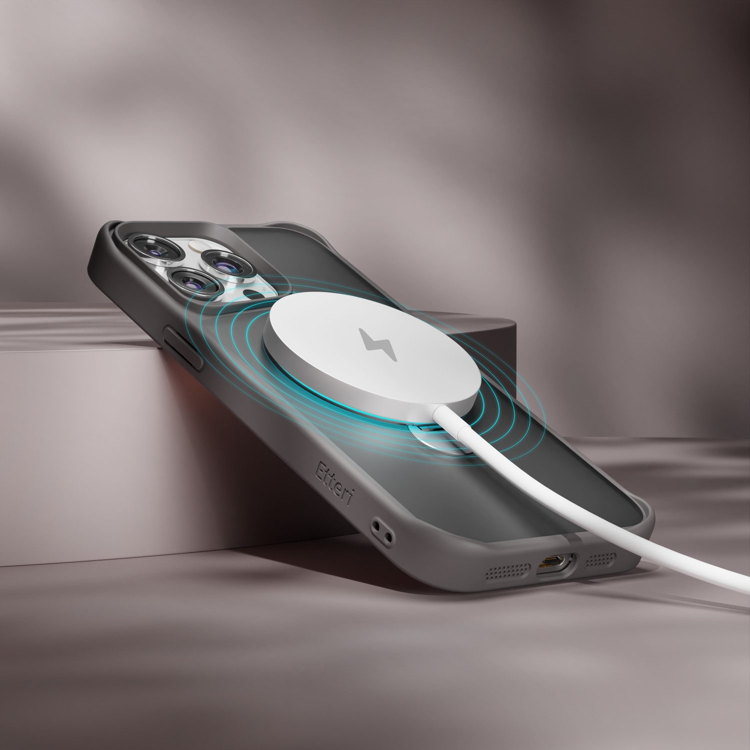 Nak�adka Etteri Matt Mag Ring szara Apple iPhone 15 Pro Max / 8