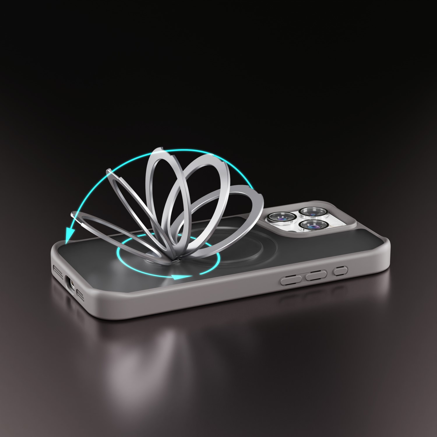 Nak�adka Etteri Matt Mag Ring szara Apple iPhone 15 Pro Max / 9