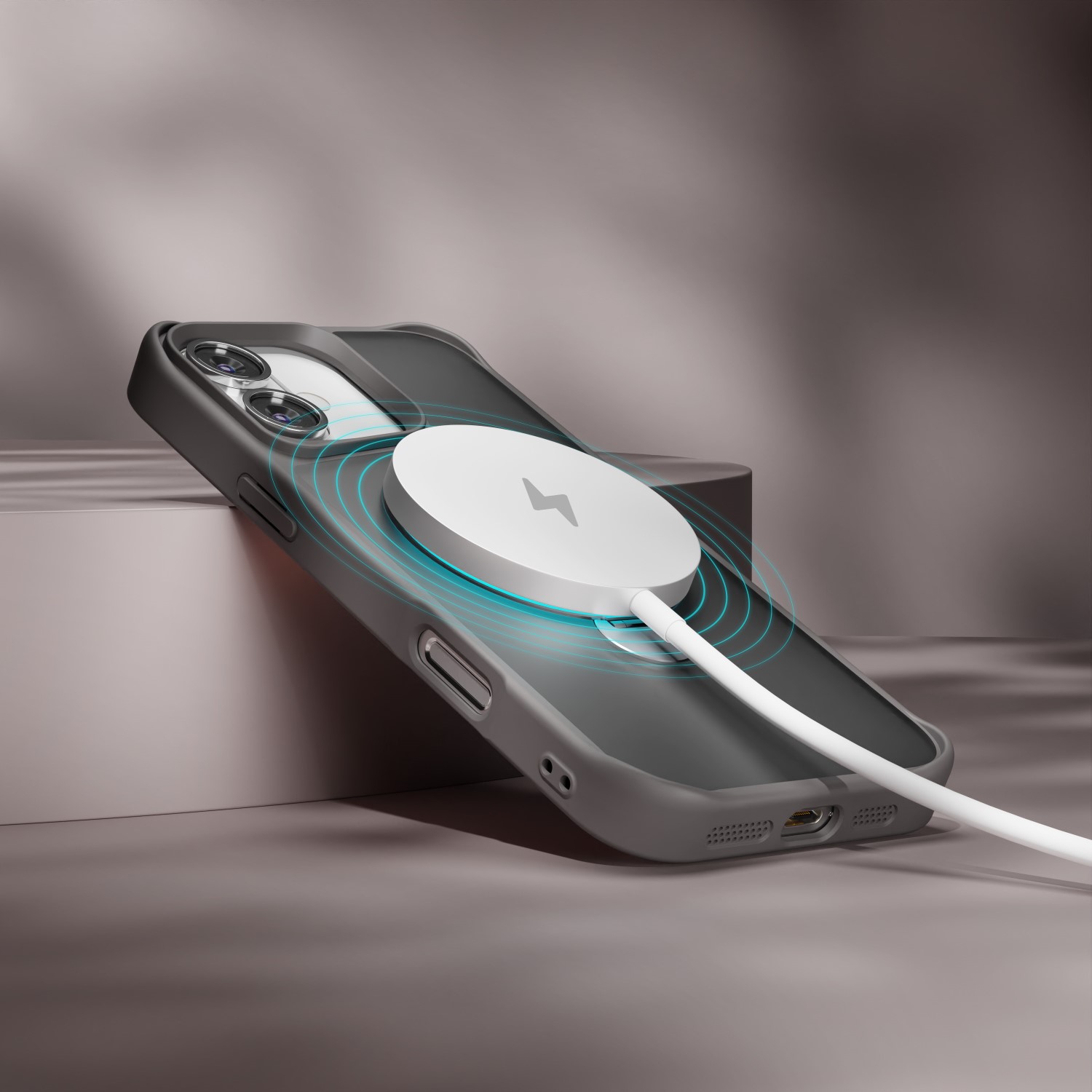 Nak�adka Etteri Matt Mag Ring szara Apple iPhone 16 Plus / 8