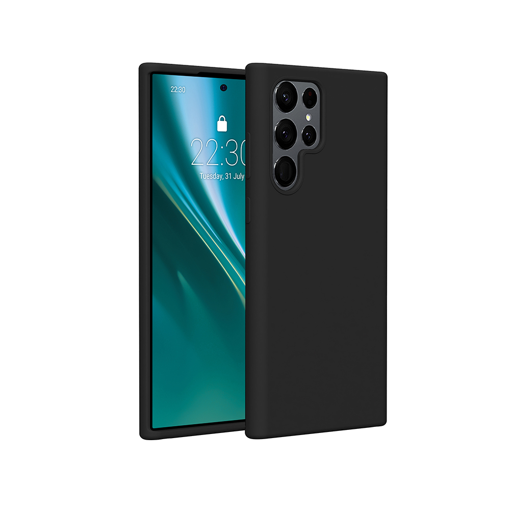 Nak�adka Etteri Silicone Case czarny Samsung Galaxy S22 Ultra