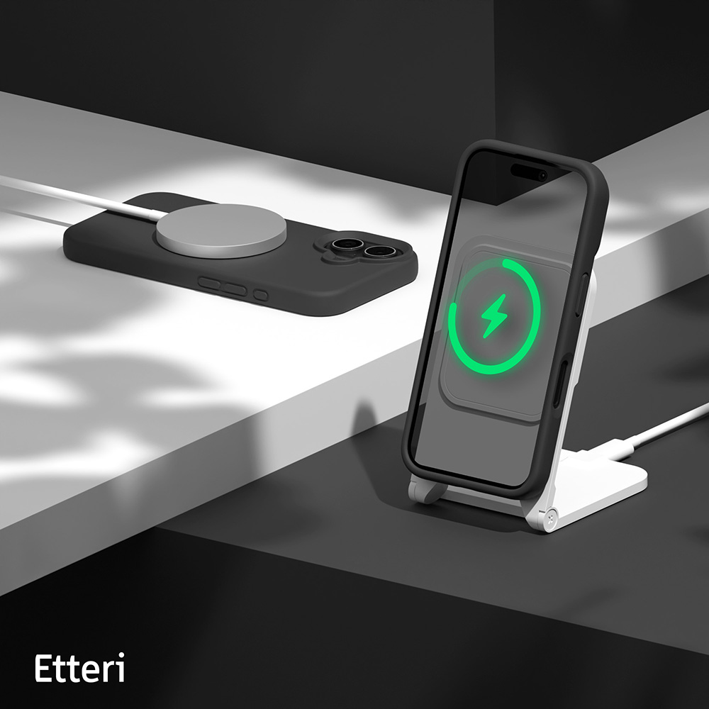 Nak�adka Etteri Silicone Mag czarny Apple iPhone 16 Plus / 7