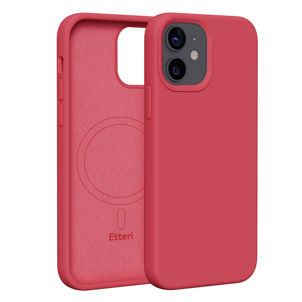 Nak�adka Etteri Silicone Mag malinowa Apple iPhone 12 Pro (6.1 cali)