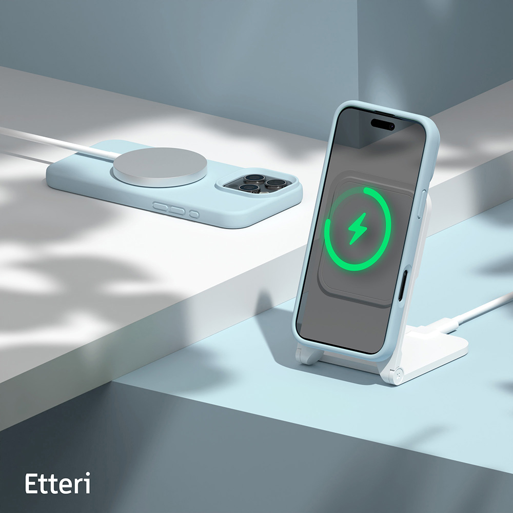 Nak�adka Etteri Silicone Mag niebieska Apple iPhone 16 Pro / 7